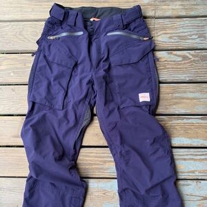 Blue/ orange snow pants